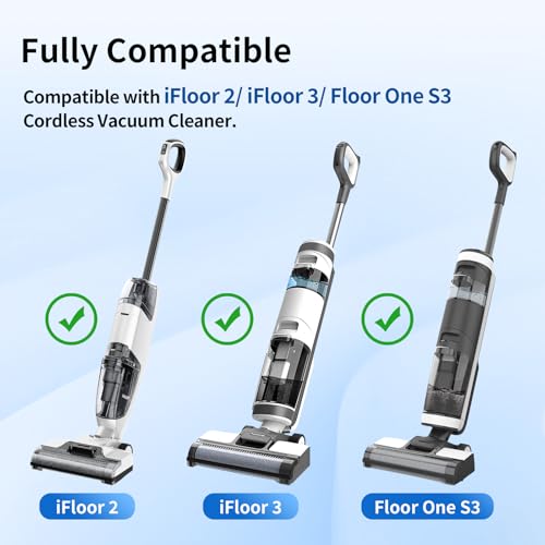 Image of keluke Roller Brush Replacement Compatible with Tineco iFloor 3,Floor One S3, iFloor 2 Cordless Vacuum Cleaner, Replacement Parts Include 2 Brush Rollers