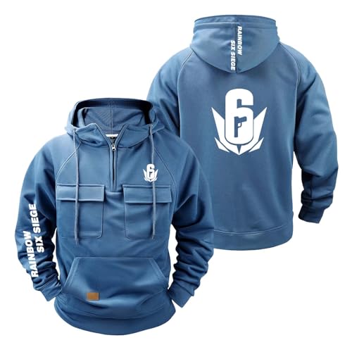 NXTBHDCW Chaqueta con Capucha De Primavera Y Otoño para Hombre Estilo Deportivo R.a.in.bo.w S.IX S.ie.g.e Ropa Deportiva Estampada Sudadera Acogedora Abrigos-LanSe||XX_l