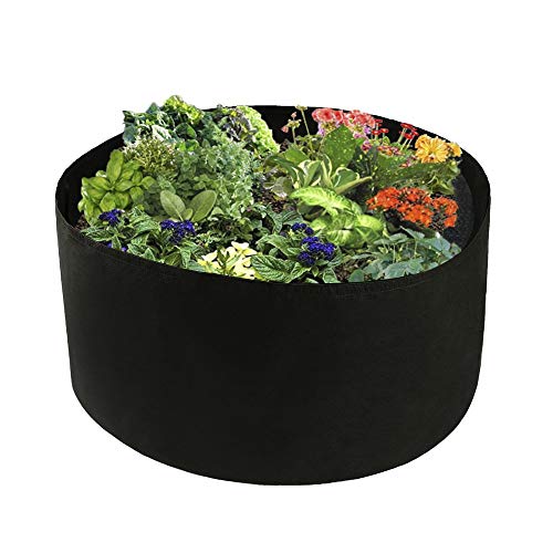 Xnferty 100 Gallons Extra Large Round Raised Garden Bed, Deep Soil Diameter 38"/ Height 20" Planting Container Grow Bags Durable Felt Fabric Planter Pot For Plants,Vegetables,Flowers (Black) #TOP6