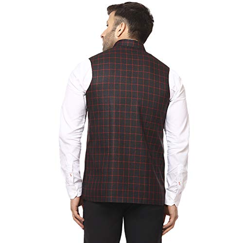 Image of Veera Paridhaan Men's Poly Cotton Jute Nehru Jacket