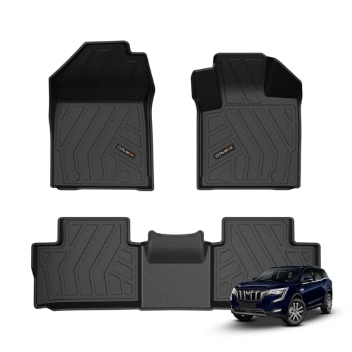 Image of Q Po XUV 700 5str (MAX) Oct 2021 - Present ECO TPE Car Floor Mat | Anti Slip All Weather Mats for Xuv 700 (5 Seater) (Black)