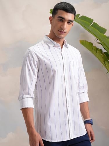 Image of Highlander Men's Slim Fit Striped Shirt | Full Sleeves | Everyday Wear Stylish Shirt for Men