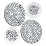 Filtro di scarico per lavello, 2 pezzi, grigio, in TPR, Ø 11 cm, con 3 ventose per una presa sicura, per scarichi di lavelli fino a Ø 70 mm