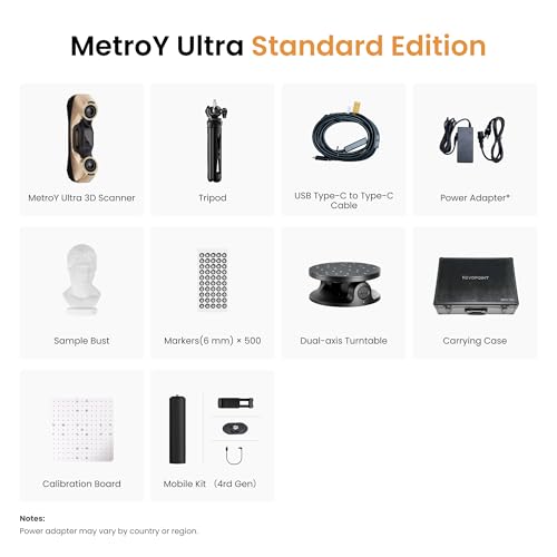 Image of Revopoint MetroY Ultra Laser 3D Scanner for 3D Printing Handheld, 0.01mm Precision, 34+15+1 Blue Laser, Up to 90 FPS Speed, Anti-Shaking, Wireless Outdoor Scanning, Standard Edition