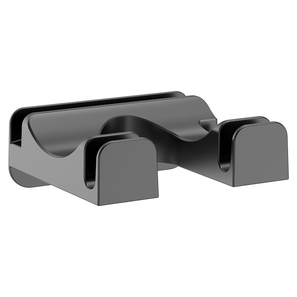 CTRLZS Sleek Black Hair Dryer Wall Bracket with Integrated Cord Wrap and Accessory Hook