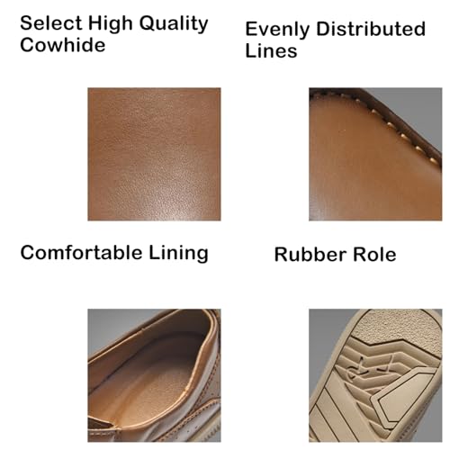 Men's Retro Leather Lace Up Oxfords Shoes Lightweight Round Toe Comfortable Non-Slip Platform Casual Dress Shoes2