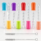NIYATA 10Pcs Pipette Plastique 5ml avec 2 Brosses Propre,Compte Goutte,Pipette Cuisine Mol...