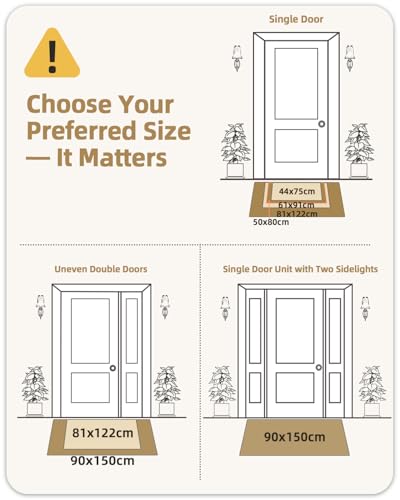 Color G Door Mat 60 X 90 cm, Doormat Dirt Trapper Non-slip, Machine Washable, Soft, Absorbent Entrance Rug Floor Mat for Entryway, Patio, Hallway, Garden, Indoor, Outdoor, Pets and Dogs (Brown)