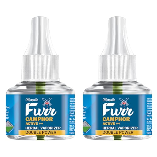 Image of Camphor Active++ Liquid Vapouriser Double Power Mosquito Repellent Vaporiser Refill No Kerosene Oil Poison Free Non- Toxic Chemical-Free (45ml,Pack of 2)