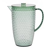 Cambridge CM07656GEU7 Großer Fete-Krug – 2-Liter-Kunststoffkrug, BPA-freier Wasserkrug mit Deckel, Diamanteffekt, nur Handwäsche, ideal für Außenbereich, ideal für Partys, Camping und Picknicks, Grün