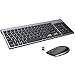 FENIFOX Tastiera e Mouse Wireless, Tastiera Wireless layout italiano Portatili Slim Ergonomico 2.4G USB kit tastiera e mouse per Windows/mac OS/PC/Tablet/Smart TV/PS4- Nero