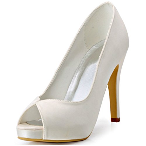 Sandales pour femme blanc talons hauts 10cm nu-pieds taille 34