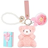 [Maazusa] プリザーブドフラワード キーホルダー 枯れない花 ぬいぐるみ キーホルダー バラ ギフト 誕生日 結婚記念日 彼女 プレ女性 女友達 彼女 母 贈り物 クリスマス プレゼント バレンタイン敬老の日 還暦祝い 女の人 母の日 退職祝い 引越し祝い 入学 卒業 結婚祝いゼント (ピンク) [並行輸入品]