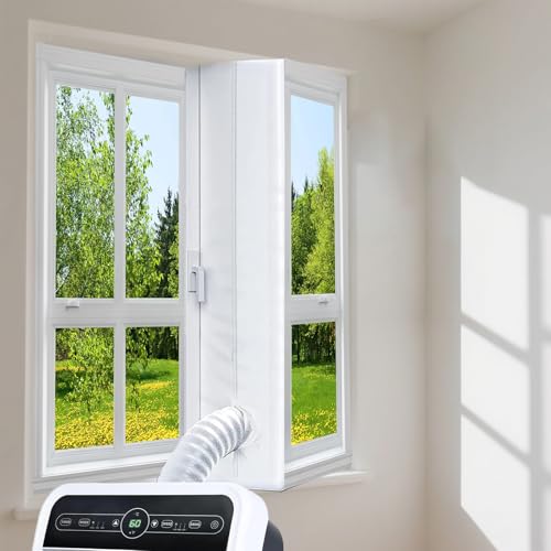 Kit Calfeutrage Climatiseur, 400CM Joint de Fenetre pour Climatiseur Mobile, Double Fermeture Éclair, Calfeutrage Fenetre Clim avec Les Unités de...