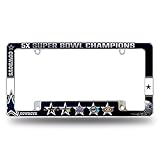 Rico AFC18SB5T Cowboys 5 Time Super Bowl Champs All Over Chrome Frame