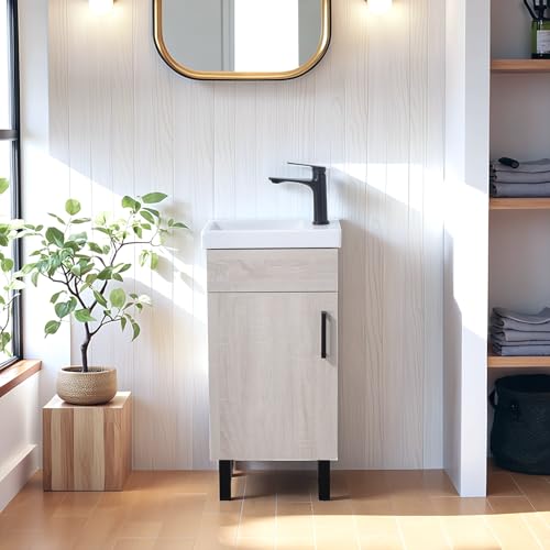 16-Inch Bathroom Vanity with Sink, Danube Oak