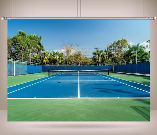 Fondo Tenis 7x5ft Azul Verde miniatura 4
