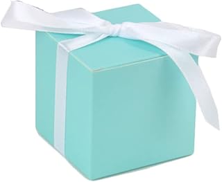 50pcs Favor de la boda Cajas de regalo Caja de embalaje de chocolate Caja para cumpleaños Baby Shower Party Decoración Azul