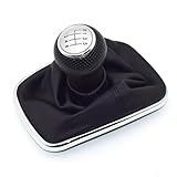 LOAghhh Car Gear Shift Knob for VW for Golf 4 IV MK4 for GTI R32 for Bora for Jetta 5 Speed Black Frame Gear Shift Knob Lever Gaiter Boot 1999-2004 23mm Car Shifter Knob(6 SpeedB)
