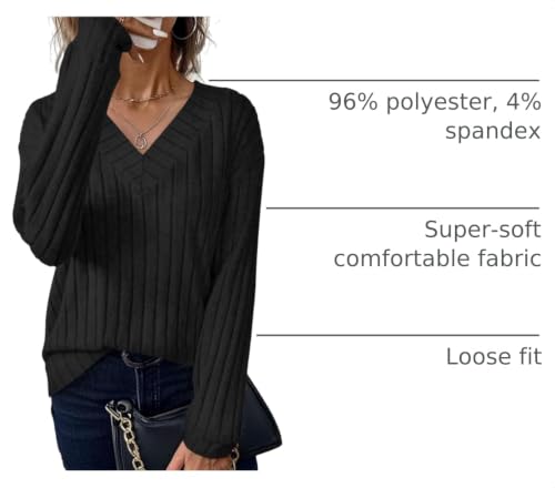 JUSTFASHIONNOW Long Sleeve V Neck Shirts for Women Lightweight Sweaters - image 4