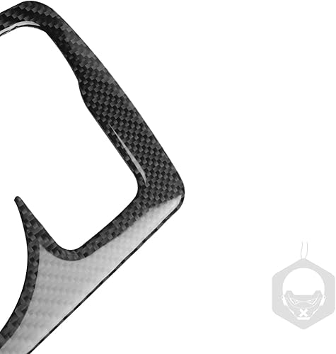 Miniatura 40 de Adhesivo para panel de palanca de cambios de consola central de automóvil, decoración de fibra de carbono suave real, interior de automóvil rojo