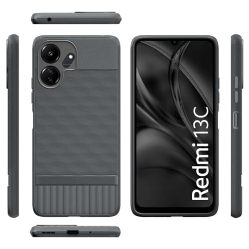 Image of Shockproof Case for Mi Redmi 13C 4G / Poco C65 4G | Full Camera Protection | TPU Flexible Back Cover for Mi Redmi 13C 4G / Poco C65 4G (Graphite Grey)