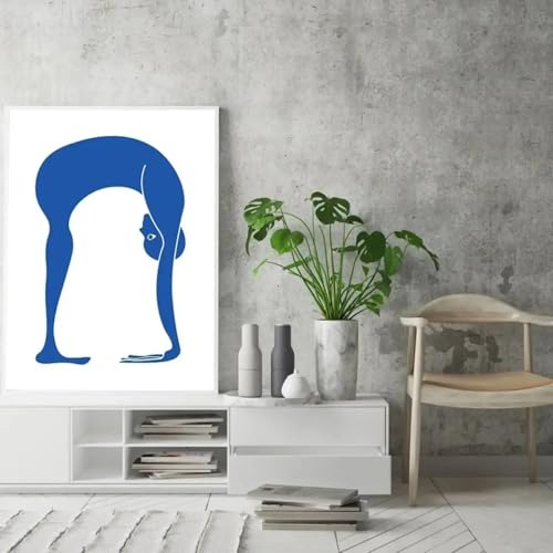 Affiches de yoga bleues sur toile pour apaiser l'esprit et décorer un mur vide