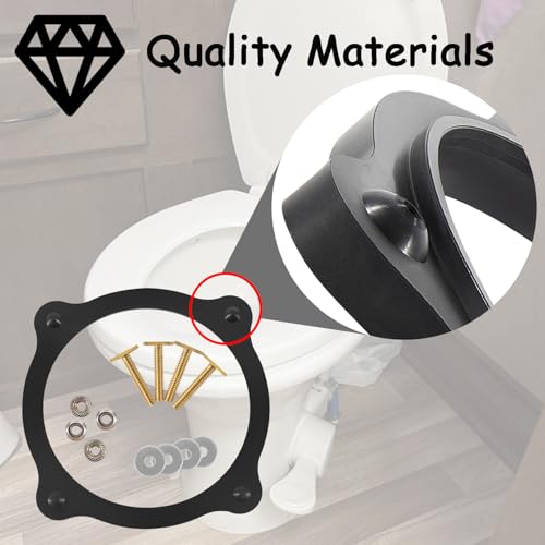 Image of 385310063 Floor Flange Seal and Mounting Kit, Black Rubber, Compatible with Some Dometic /Sealand Toilets