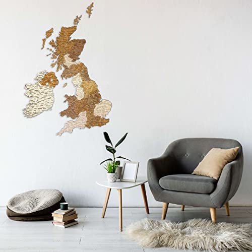 68travel British Isles Wooden Wall Art Map - UK and