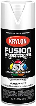 Krylon K02727007 Fusion All-In-One Spray Paint for Indoor/Outdoor Use, Gloss White,12 ounces