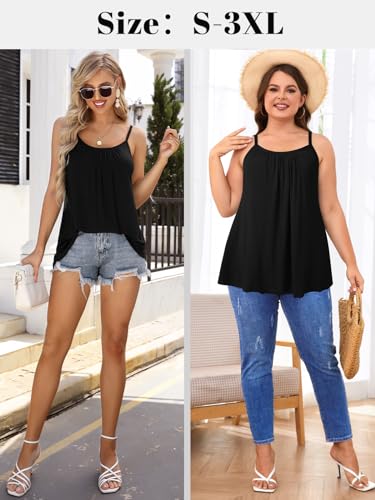 V FOR CITY Camisole Top for Women with Built in Bra Adjustable Strap Tank Top Summer Loose Fit Cami Shirt S-3XL4