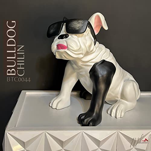 Sculpture faite à la main bouledogue chillin pour buffet moderne