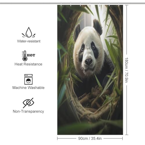 Rideau douche tissu panda imperméable pour stopper l'eau sur le carrelage