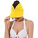 Wide Brim Visor Hats for Women-Lightweight Packable Ponytail Hat, Comfortable Quick-Dry Sun Visor for Casual Yellow