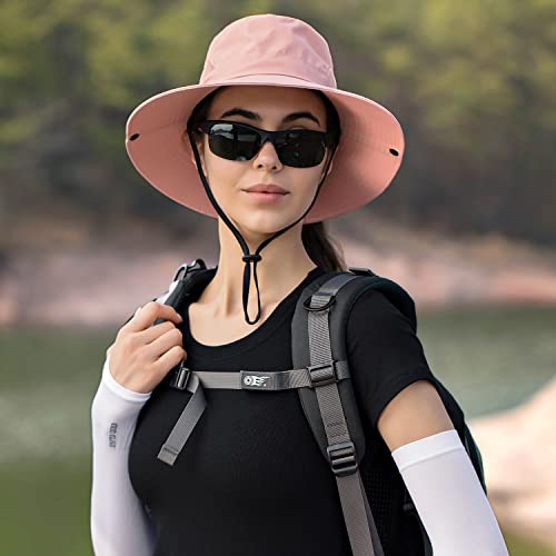 Womens Ponytail Sun Hat Wide Brim Uv Protection Floppy Lightweight Mesh Foldable Hats For Beach Fishing Hiking Gardening #TOP2
