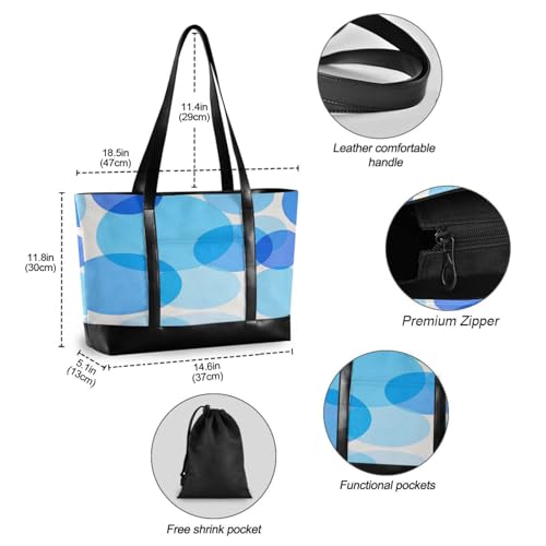 Polka Dot Round Modern Blue Portable laptop tote bag with zipper canvas tote bag for nurse work with diaper bolsos secret para mujeres4