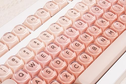 Image of ZORNHER CG870 Foundation Mechanical Keyboard,80% Pink Creamy Keyboard Wireless,Gaming Keyboard Cute,Jelly MOA Profile Round Keycaps,Creamy Sounding Linear Switches,PC Gaming