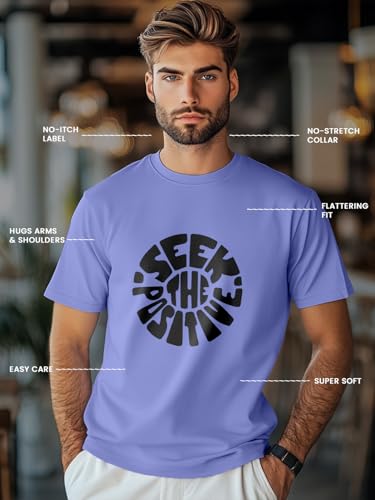 Image of Nobero 100% Cotton T Shirts for Men Stylish | Regular Fit | Graphic Printed T Shirts for Men 180 GSM Combed Cotton | Round Neck Half Sleeve