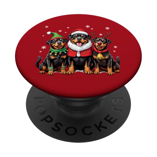 Rottweiler Cani Natale Divertente Babbo Natale Renna Elfo PopSockets PopGrip Adesivo
