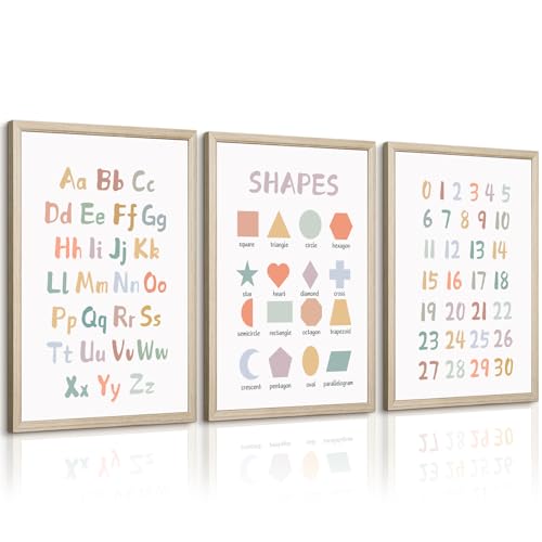 Kids Playroom Wall Art Decor Nursery ABC Alphabet Poster Play