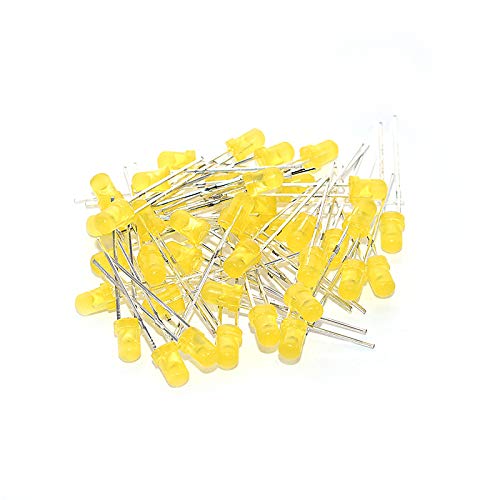 1000pcs Diodes LED, Diode Électroluminescente, Diodes Électroluminescentes à Tête Ronde de 3mm Assorties, 1000 pièces jaunes Cover