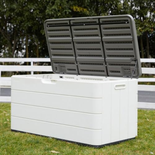Terrassenbox für den Außenbereich, abschließbare Aufbewahrungsbox aus Kunststoff mit Deckel, ideal zur Aufbewahrung von Terrassenkissen, für Garten, Pool und Balkon, Tragkraft 150 kg