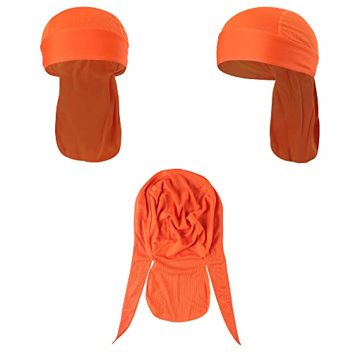 VIAUMBR Piratentuch Bandana Cap Durag Fahrrad Kopfbedeckung Motorrad Kopftuch unter Fahrradhelm Piraten Tuch Pirat Sommer Orange