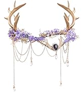 MOSTORY Handmade Deer Horns Headband - Flower Antler