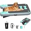 Linvivon Inflatable Dog Boat Ramp for Dogs Up to 240 lbs, Inflatable Dock Floating Platform with Anti-Slip EVA Foam Safe & Easy Water Access, Dog Ramp for Boat, Pools, Lakes, Boats, Docks, Green