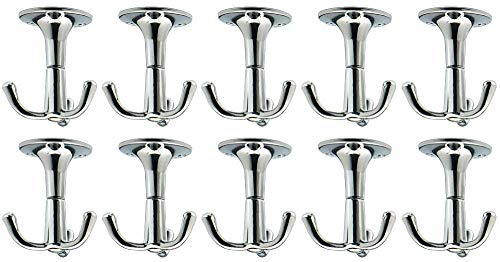 Image of Gas N Pow3r Wardrobe Ceiling Robe Coat Hook Rotating 3 Hooks Polished Aluminium Finish x10