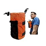 FIOTCEL Ultralight Water Bottle Holder for Backpack Straps - Fits 8-24oz Bottles | Hands-Free Hydration Pouch for Hiking, Running & Outdoor Activities (Orange - 1 Pack)