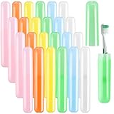 HOFASON 24PCS Large Travel Toothbrush Holders Covers in Bulk 8x1.2x0.8 inches, Kids Classroom Plastic Pencil Case, Portable Toothbrush &...