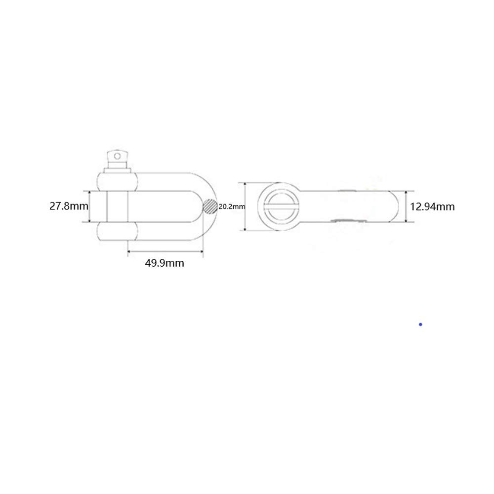 Nuzamas Lot de 2 anneaux en D en acier inoxydable 304 Filetage M14