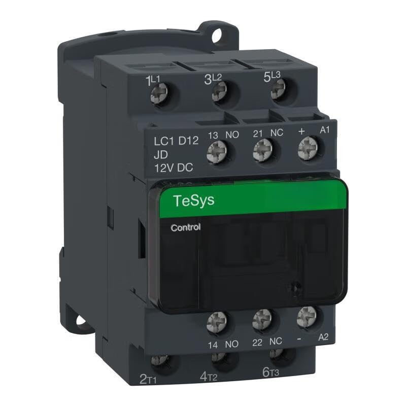 Contacteur tripolaire CA TeSys série D Schneider Electric LC1D12JD bobine 12V CC 12A